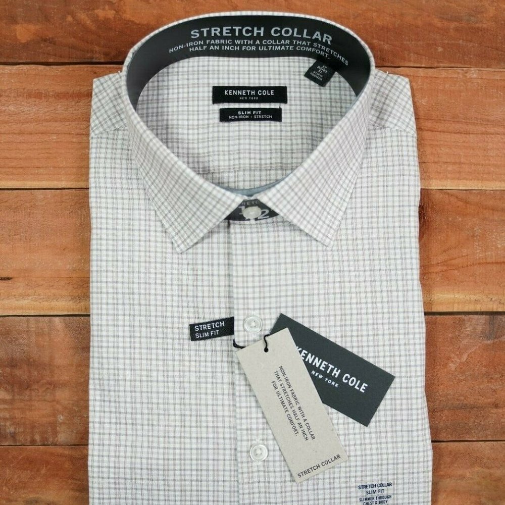 ✅ Kenneth Cole Men Dress Shirt Sz. 17 - 32/33